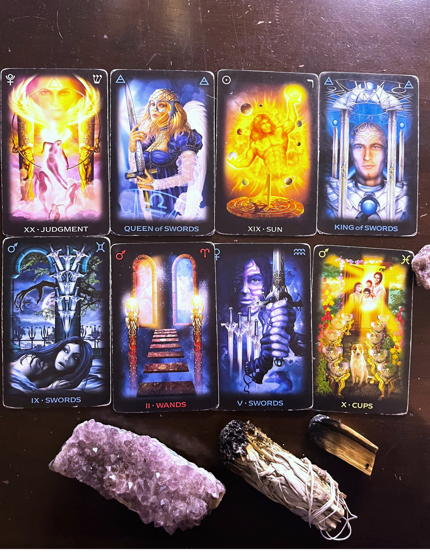 Tarot + Smoke/Crystal Cleanse ~ 10-15 Minute Recorded Video - Bathrobe Spiritual